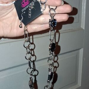 Paparazzi Silver and Black Chain Necklace